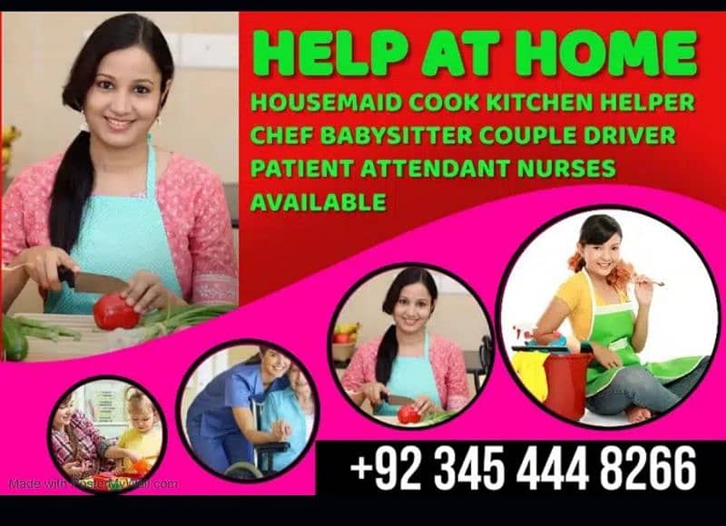 MAID, BABY SITTER, PATIENT ATTENDENT, COOK, HELPER ETC. . . 0