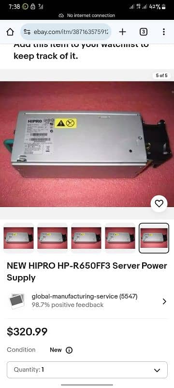 Hipro HP R650FF3 Server Power Supply 0