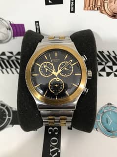 SWATCH-SWISS MADE-JUMBO-TWO TONE-ORIGINAL WATCH-RADO-OMEGA-ROLEX-TISSO