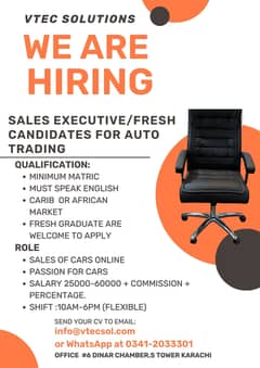 SALES EXECUTIVE | TRAINEE SALES