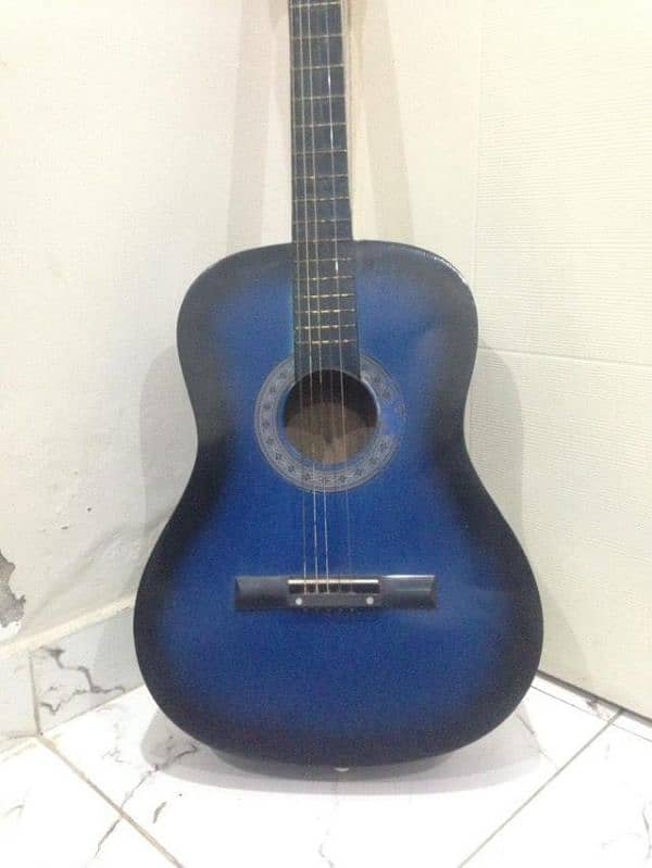 Full sized Blue Coloured Guitar 0