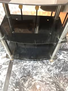 mirror tv trolley for sale 100% ok all mirror 3 portion trolley