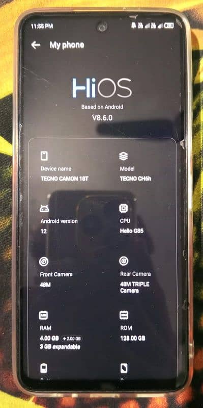 Mobile Tecno Camon 18t, 18p 6