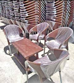 Sufa plastic chairs and tables