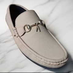 Stylish Men's casual suede loafers in grey