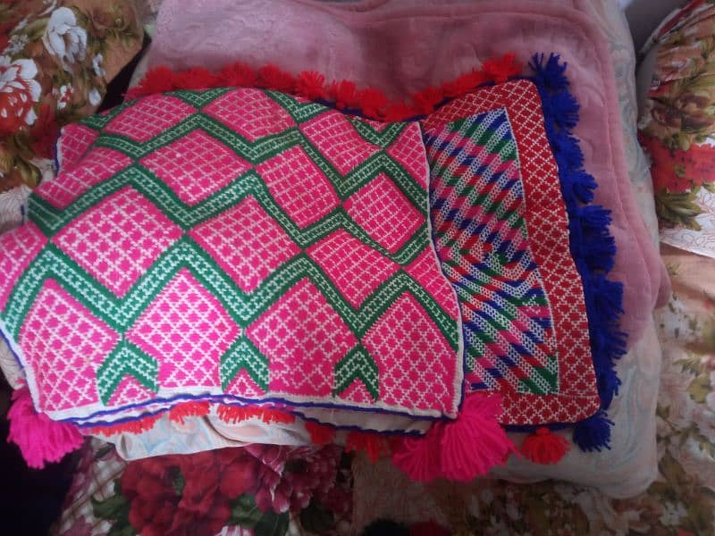 handmade pillows set wool 1