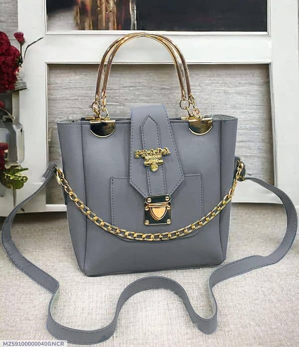 2 pcs pu leather handbags with long golden chain 8