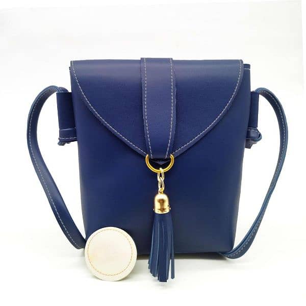 2 pcs pu leather handbags with long golden chain 13