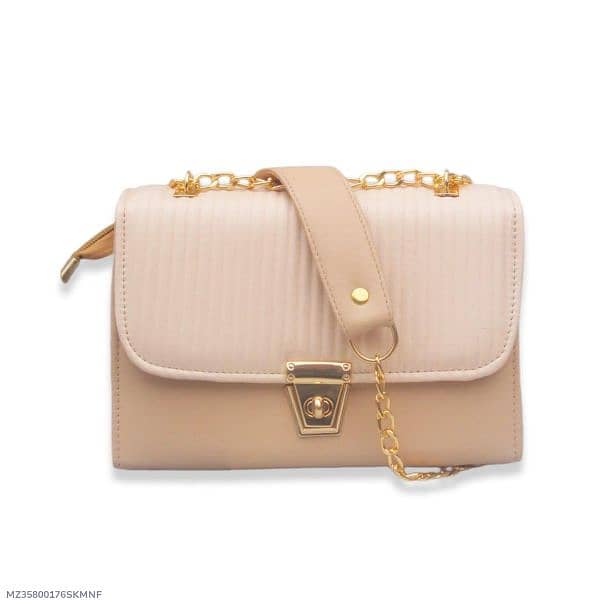 2 pcs pu leather handbags with long golden chain 19