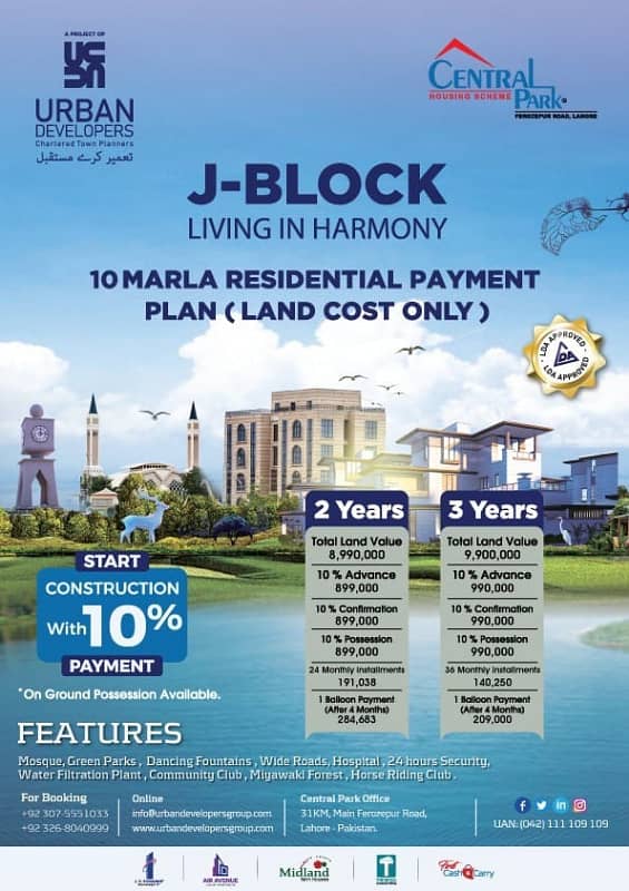 Buy A Prime Location 5 Marla Residential Plot For sale In Central Park - Block A1 Executive 2