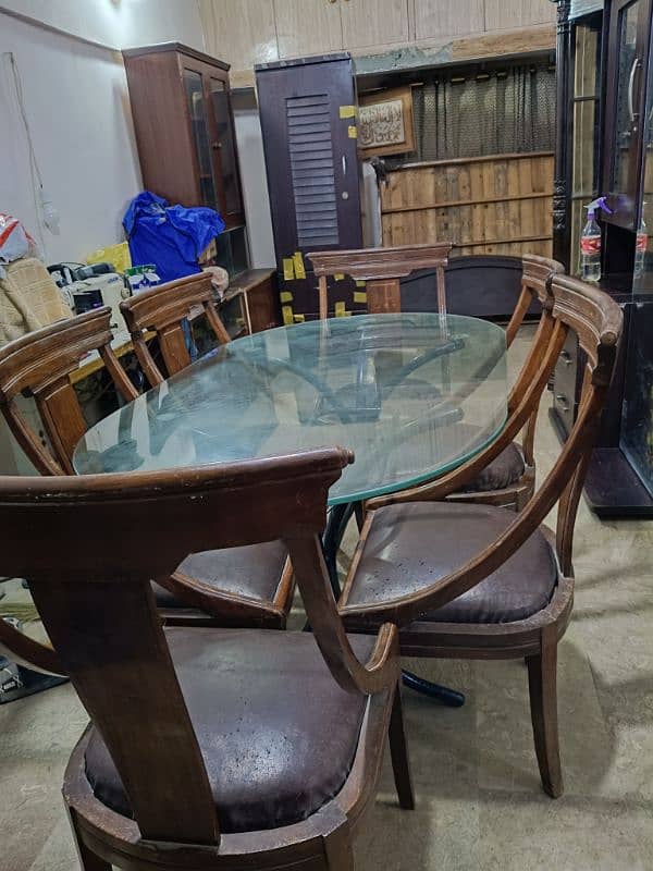 dining table with seesham lakri chairs 0