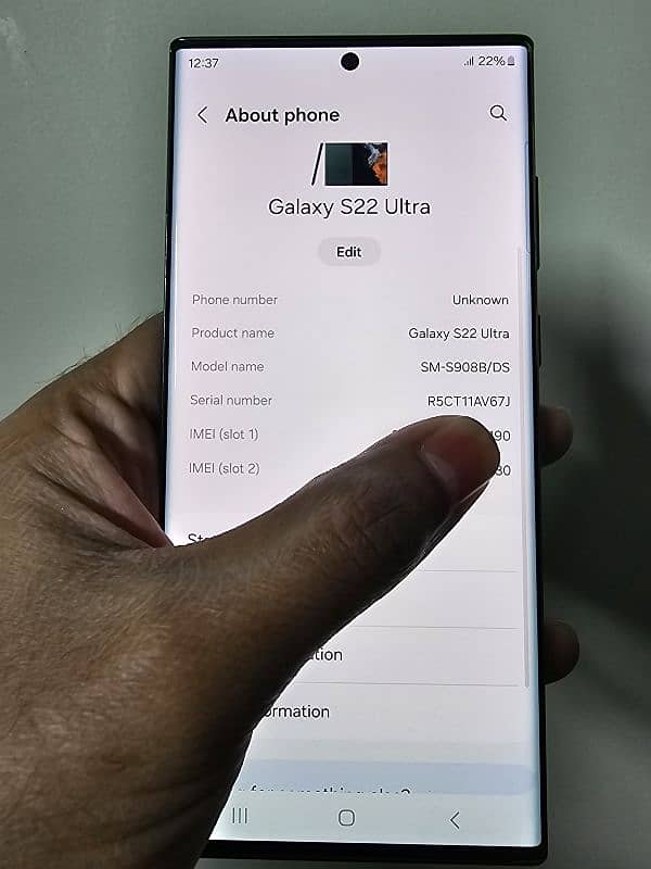 Samsung S22 ultra dual physical approved 5