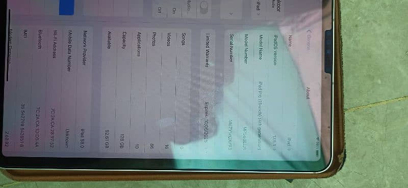 I pad pro M2 wifi +cellular 10