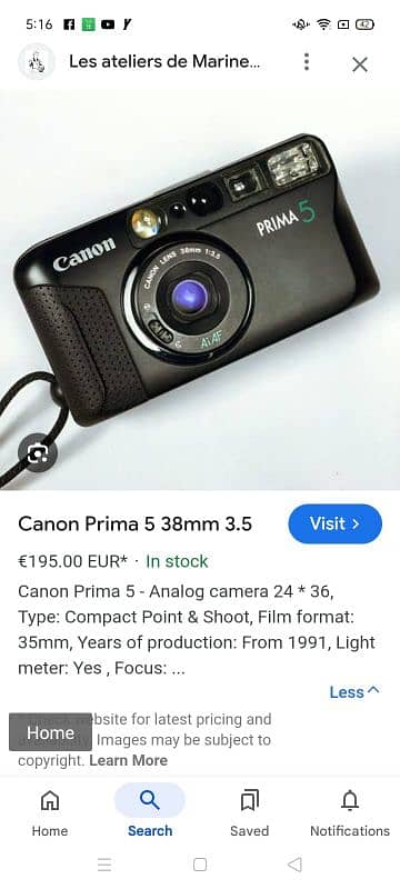 CANON PRIMA 5 38 mm 3:5 ORIGNAL JAPAN 0