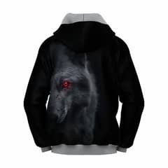 Graphical wolf hoodie for boys