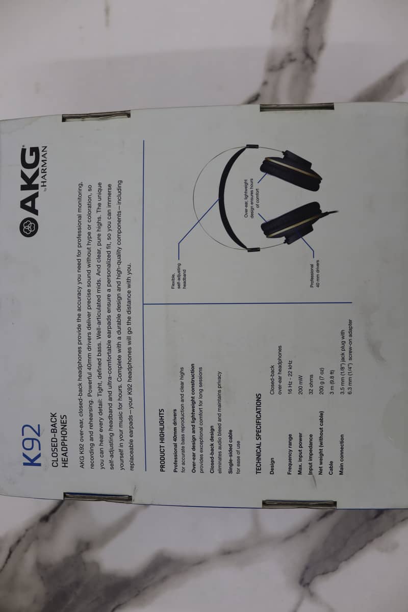 AKG K92 Closed-Back Headphones Studio Headphones 5