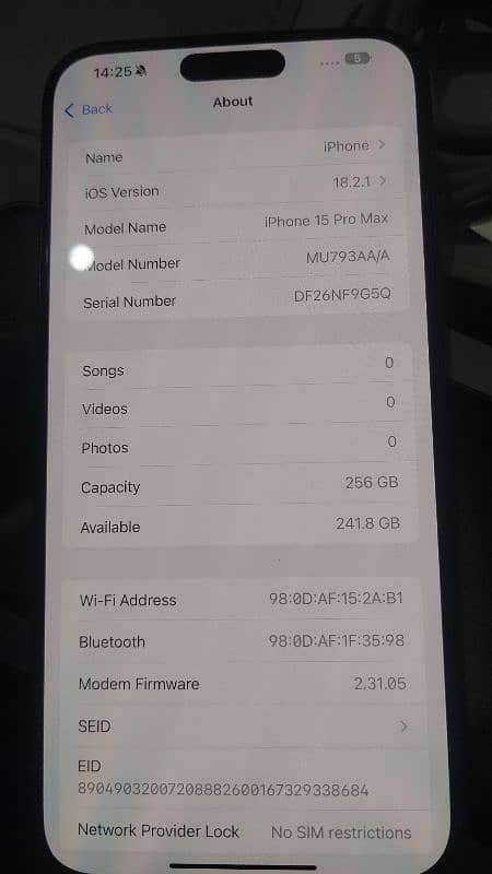 Iphone 15 pro max 99% battery with box 6