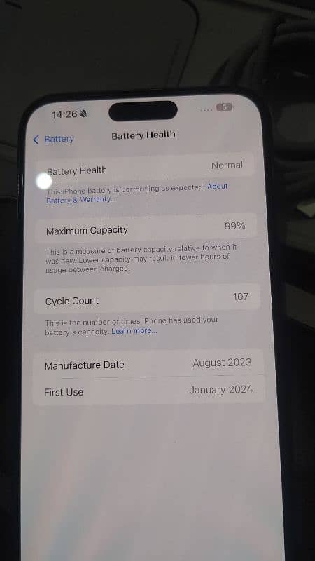 Iphone 15 pro max 99% battery with box 7