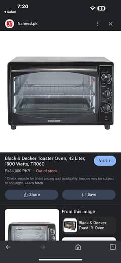 Black & Decker Oven Toaster TRO2000