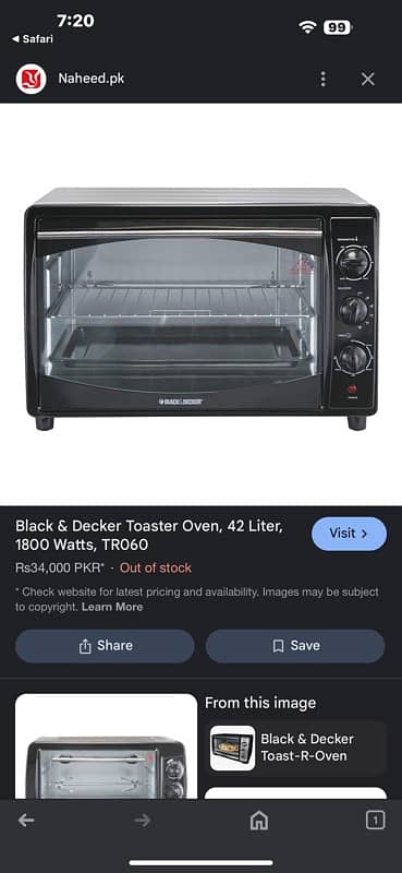 Black & Decker Oven Toaster TRO2000 0