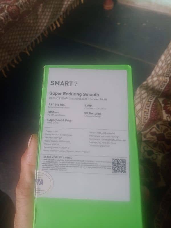 Infinix smart 7 with box charger in warranty 1