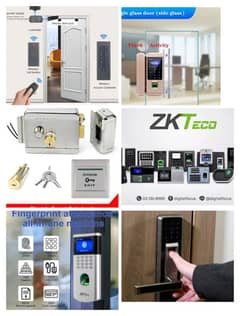 smart fingerprint handle electric door lock access control system