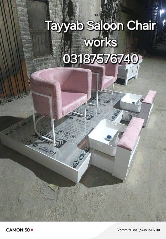 Parlour Chair/Salon Chair/Hair Wash Unit/Pedicure/Facial Bed/Trolley 6