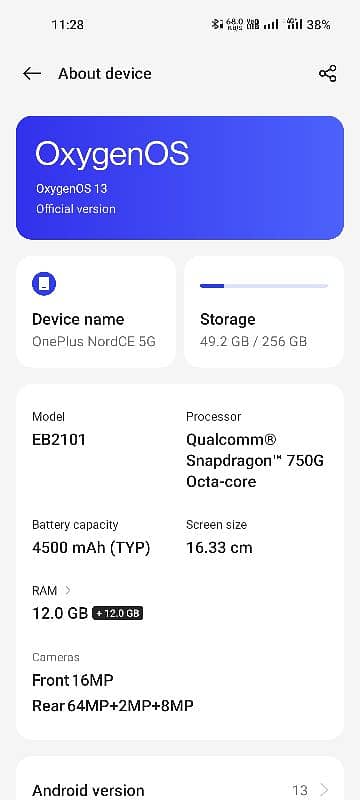 OnePlus nord ce 5g 12gb 256gb 0