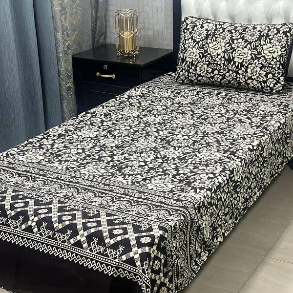 2 Pcs Crystal Cotton Printed Single Bedsheets 2