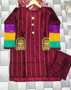 2pc Stitched embroidered dress for women