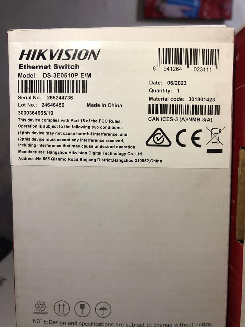 Hikvision-DS-3E0510P-E/M 8 Port Gigabit Unmanaged POE Switch)Brand New 2