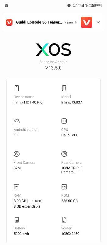 Infinix hot 40 pro 16/256 5