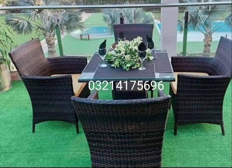 OUTDOOR GARDEN RATTAN UPVC FURNITURE SOFA SET CHAIRS TABLE UMBRELLA 6