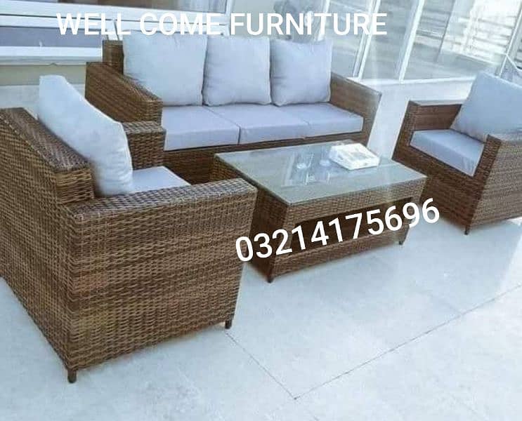 OUTDOOR GARDEN RATTAN UPVC FURNITURE SOFA SET CHAIRS TABLE UMBRELLA 11