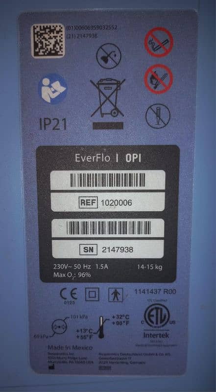 Phillies EverFlo Oxygen concentrator 7