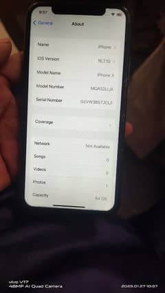 I phone x 64 non pta battery health 100 battery change