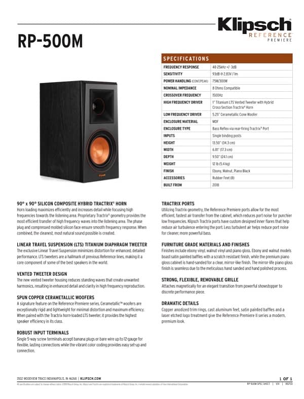 Klipsch RP-500M Bookshelf Speakers for Sale (Price is Final) 3