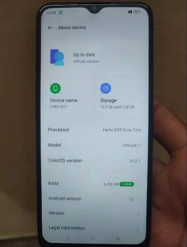 oppo a17 new model side fingerprint (6/128)gb 3