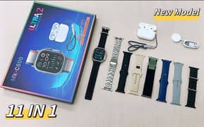 MK series Smart watch | 11 in 1 | Free earbuds | 7 straps full box