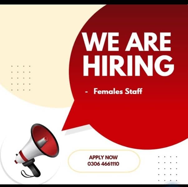 Female Staff Required | Jobs | for Females  urgently 0