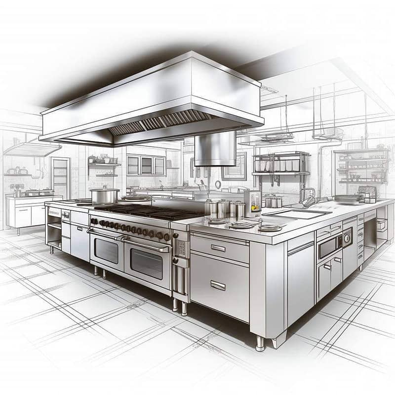 Stainless Steel Kitchen Equipments Commercial Kitchen Domestic Kitchen 0