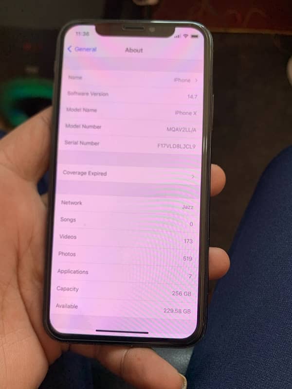 I phone X Pta approved 256 Gb 6