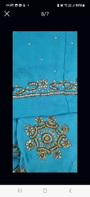 Silk saree stitched ferozi 1