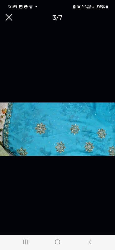 Silk saree stitched ferozi 3