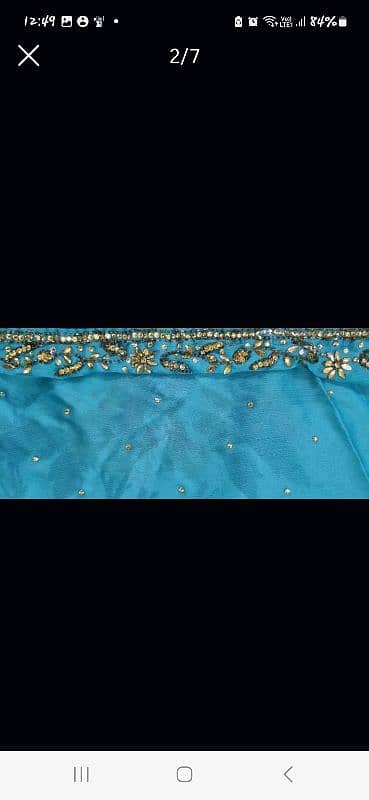 Silk saree stitched ferozi 5