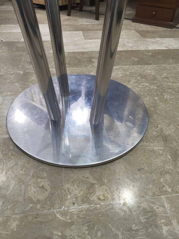 Dining Table/ Furniture/ Stainless Steel Table/ Portable/ Glass Table/ 5