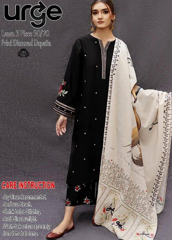 Unstiched 3pcs Embroidered Lawn Suit 8