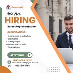 Hiring for Sales representative