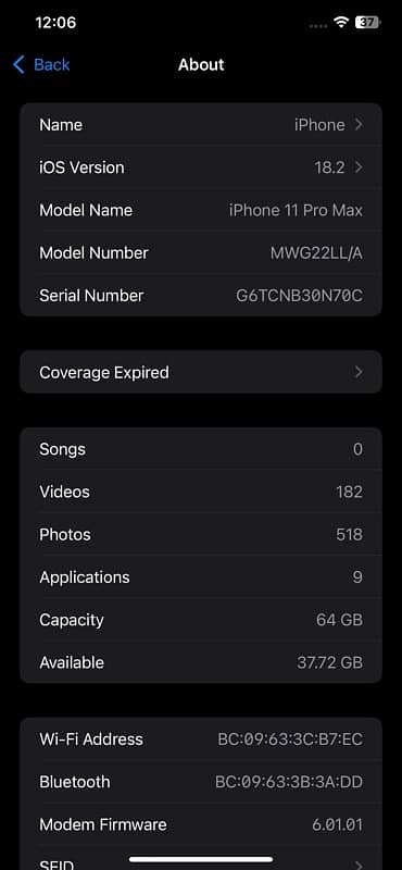 iPhone 11 Pro Max LLA model 5
