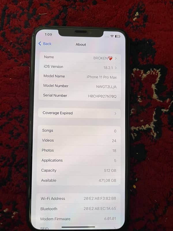 Iphone 11promax Jv 512gb 7